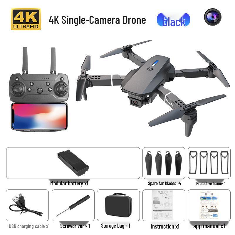 Drone Dobrável E99Pro com Câmeras HD Duplas e Altitude Hold, Aeronave de Controle Remoto de 4 Eixos E88Pro K3