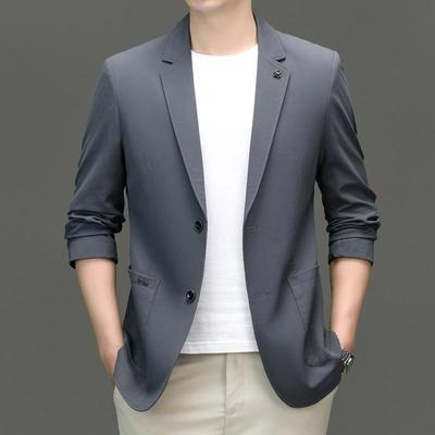 New Solid Color Suit Jacket for Men, Korean Version, Trendy, Fashionable, Slim, Business Casual, Single Suit, Casual Suit