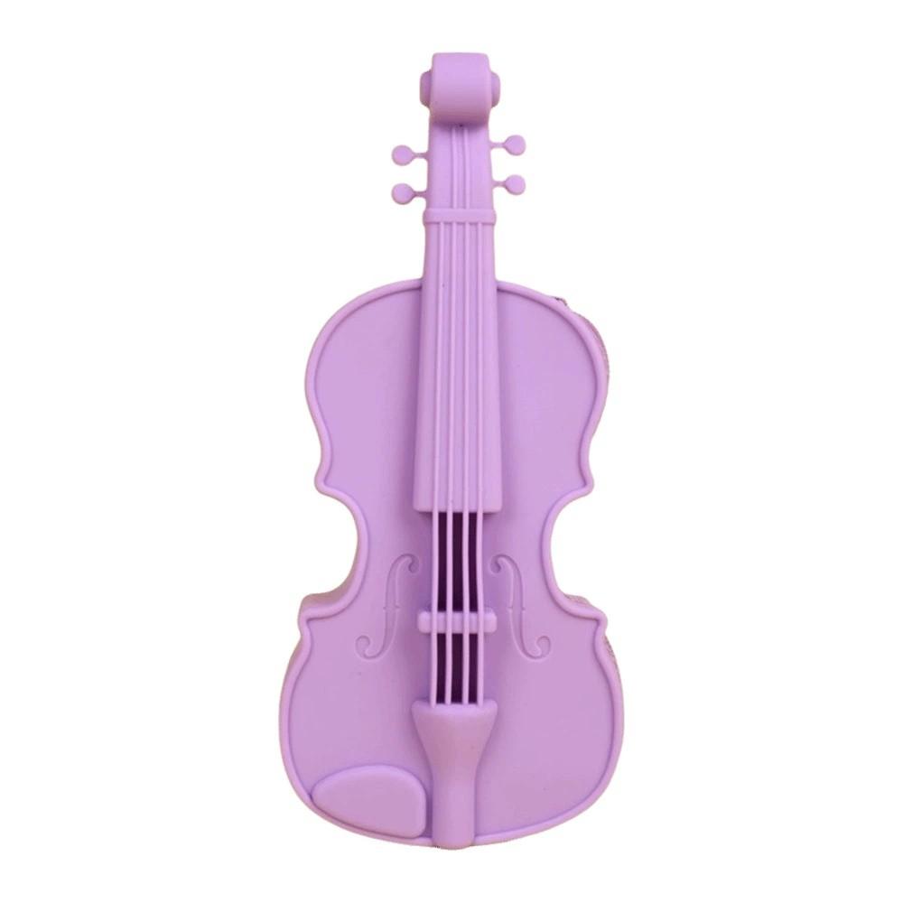 Cute Design Violin Pencil Case Lightweight Makeup Pouch Stylish Case Gift Music Lovers  School Use