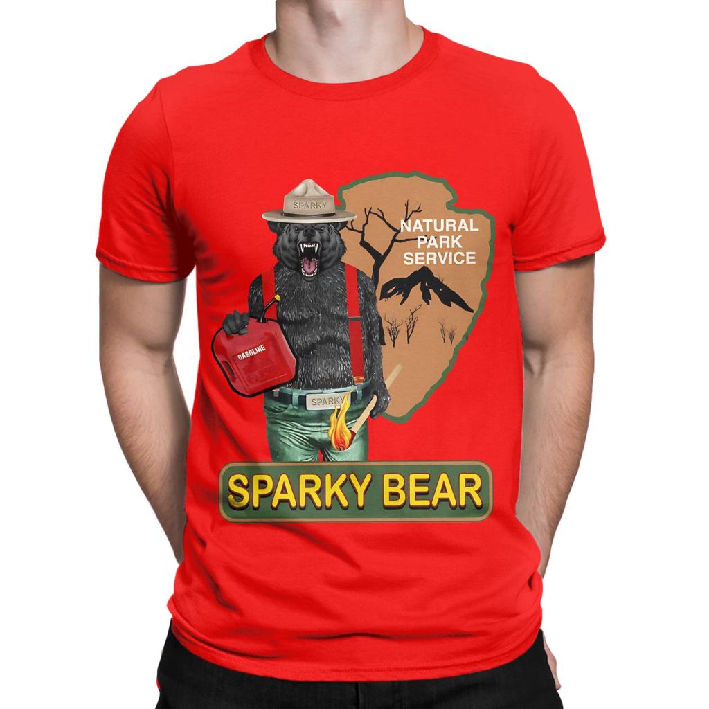 Smokey bBears Cousin Sparkey Funny 100 Cotton TShirt Smokey bBear Tees Tops For Unisex
