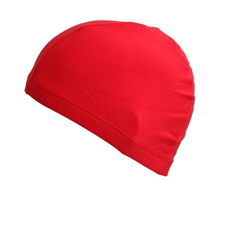 Unisex Adult Polyester Swim Cap for Long Hair, Solid Color, Elastic, Summer Wear