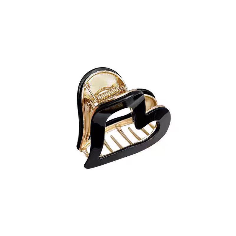 Korean Vintage Heart Hair Clip – Women's Chic Shark Clip for Volume and Updos