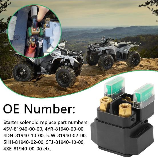 Starter Solenoid Relay for Yamaha ATV YFM 350 400 450 660 | Raptor Grizzly Big Bear Kodiak Wolverine Bruin, Starter Solenoid OEM Part Number#