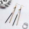 Tassel Gold and Black Contrasting Color Pendant Earrings for Women, New Fashionable and Versatile Daily Wear Earrings Gift