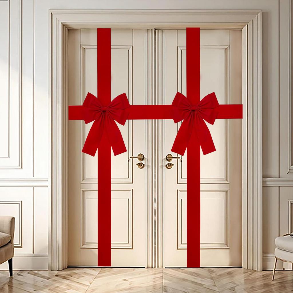 Weihnachten Große Rote Schleife Türhänger Deko DIY Weihnachten Geschenk Fertige Schleife für Hochzeit Neujahr Schleifenband