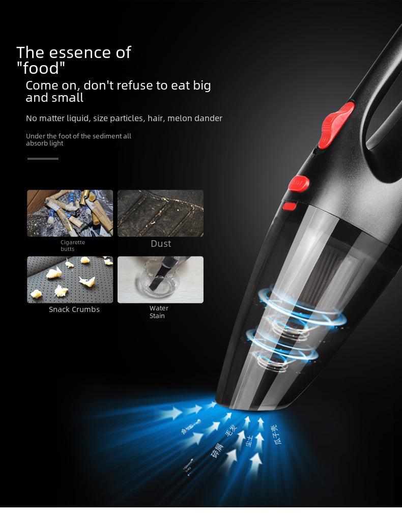 SNJUE 120W Wireless Handheld Car Vacuum Cleaner: Wet/Dry, Built-in Light, Mini Dual-Purpose Vacuum.
