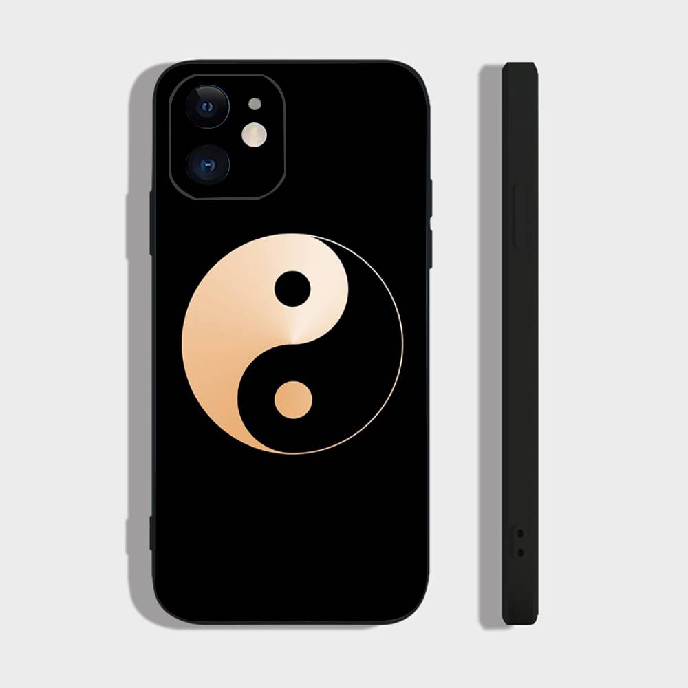 Tai Chi Symbol Phone Case For IPhone 17 Air 16 15 14 13 Pro Max 11 12 Black Silicone Cover