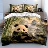 Cute Panda In Bamboo Forest Printed Duvet Cover Set1 Duvet Cover+2 Pillowcasemulti Size Bedroom Bedding Decor Luxury Gifts