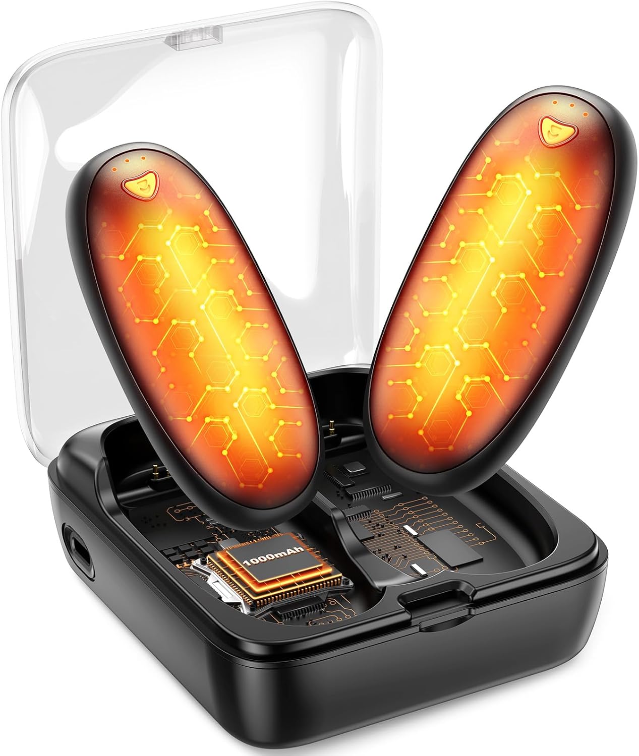 

14000 mAh Rechargeable Hand Warmers 2 Pack, AI Portable Pocket Heater, 60H Last, Fast Heat, for Golf Hunting Camping Hiking Small чорний