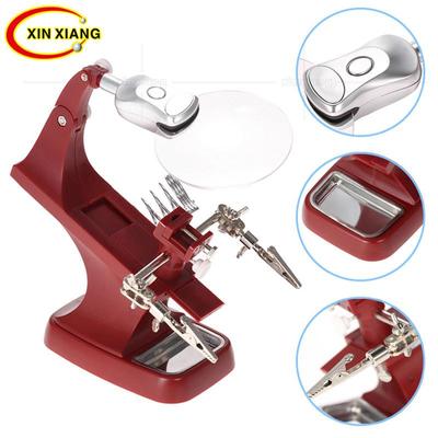 Desktop Multifunctional USB Welding Magnifier Iron Stand Holder Solder LED Magnifier Station Tool