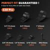 320PCS Black R Cable Clips-6 Sizes Premium PA66 Nylon | High Temp Resistant |  Wire Management Clamps
