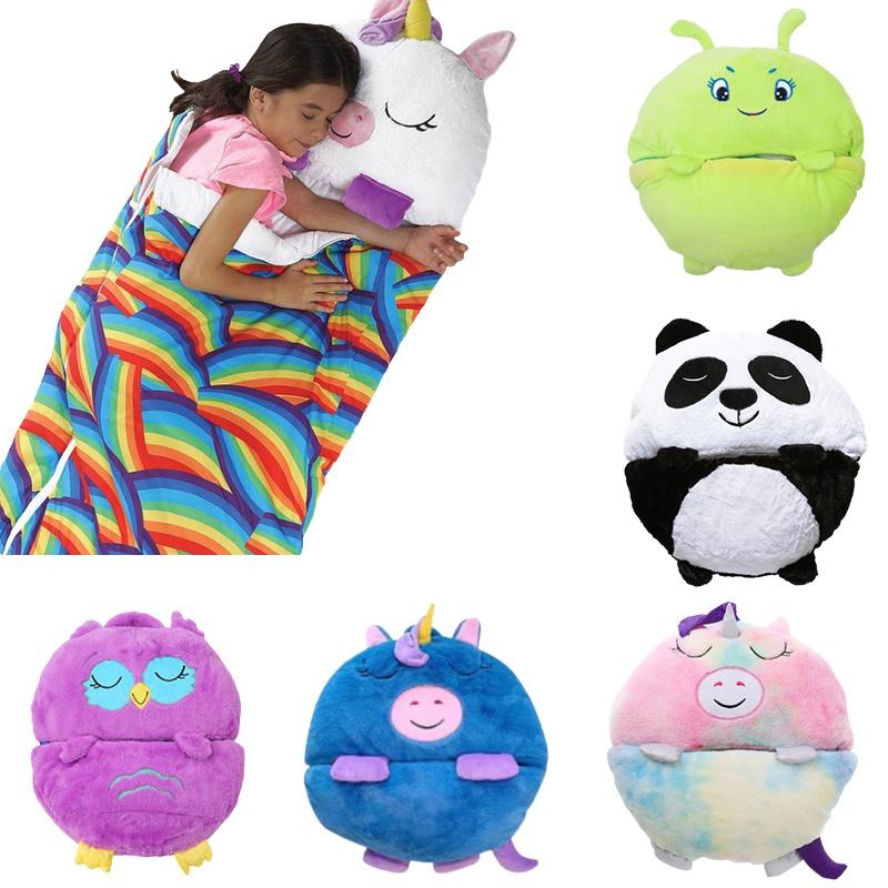 Große Happy Nappers Cartoon Schlafsäcke Superweiches Plüschkissen Tier Schlafsack