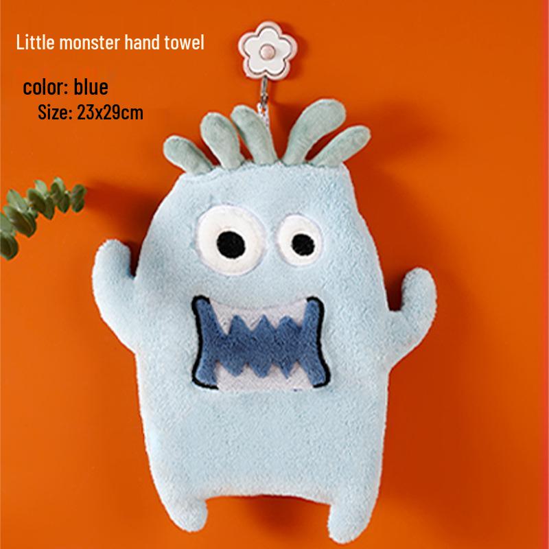 Cartoon Bear Duck Hanging Hand Towel - Absorbent & Quick-Drying for Bathroom.