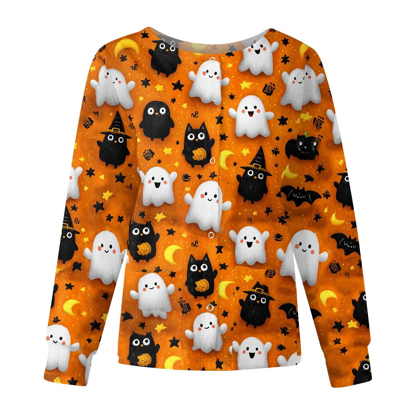 

Женская повседневная модная куртка с длинными рукавами, воротником-стойкой, однобортная, с принтом на Хэллоуин, рабочая куртка, топы XXXXL шафрановый