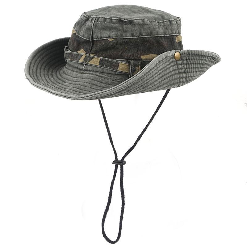 Outdoor Camo Bucket Hat Women Men Summer Korea Camping Panama Caps Cotton Boonie Hats Beach Sun Protector Fisherman Fishing Cap
