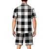Men's Short Sleeve Button Down Pajama Set with Hemmed Shorts Soft Casual Sleepwear Lounge Set Available In Sizes S To XXXXL