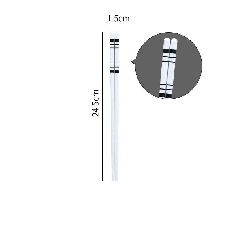 5pairs/set Ceramic Chopsticks High Temperature Resistance Bone Porcelain Sushi Household Chopsticks