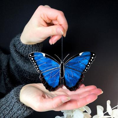 Acryl Schmetterling Lichtfänger Anhänger Schmetterling Hängender Sonnenfänger, Hängende Dekorationen für Zuhause Balkon Wohnzimmer, Outdoor Terrasse Schmetterling Deko