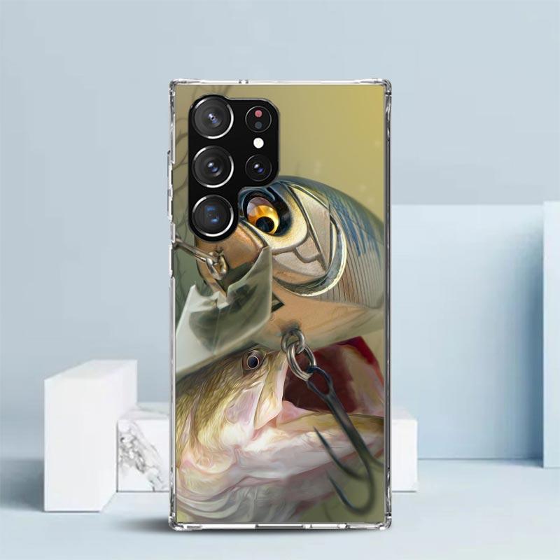 

Carp Fish Fishing Rod Hook Soft Cover for Samsung Galaxy S25 Edge S26 S24 S23 Ultra Phone Case S22 S21 Plus S20 FE Print Pattern Samsung S20 FE