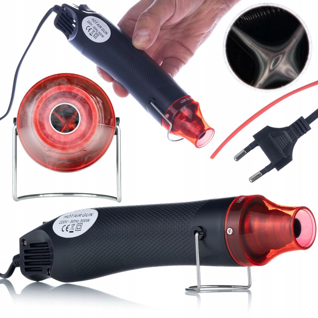 Rosfix Mini Hot-air Gun 300W + Cutter + Insulating Tape 10m + Heat Shrink Tubing Set 328 Pcs.
