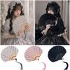 Flower Pattern Hand Fold Fan Multicolor Decorative Fan Lace Folding Fan  Performance Favors