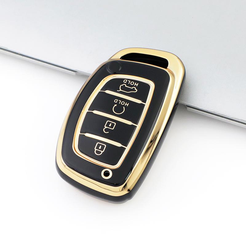 For Hyundai I10 I30 I40 Elantra Creta Ix35 Ix45 Tucson Santa Fe Rena Sonata 4 Buttons TPU Car Smart Key Case Cover Accessories