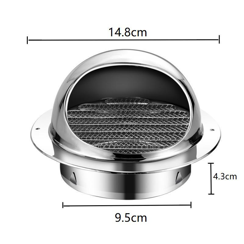 Stainless Steel Exterior Wall Vent Cap: Breathable, Windproof Exhaust Hood for Smoke and Duct Ventilation