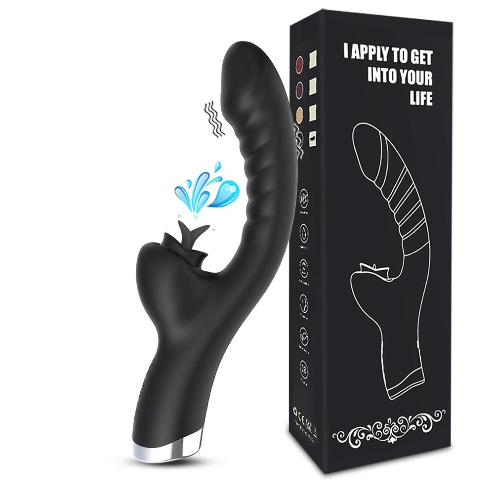 2 In 1 Licking Vibrator for Women Powerful Clit Sucker G-Spot Stimulator Wand Massager Female Pleasure Clit Adult Sex Toys 18+