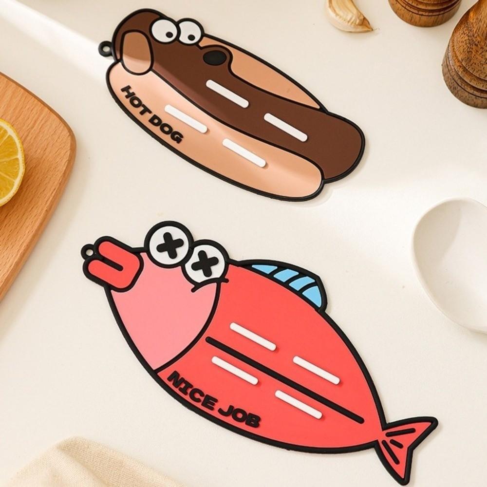 2PCS/SET Anti-Slip Spoon Storage Mat Silicone Heat-Resistant Pad  Countertop Placement