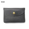 Top Grain Leather Snap Closure Coin Purse & ID Holder, Mini Lychee Pattern Card Holder for Men & Women