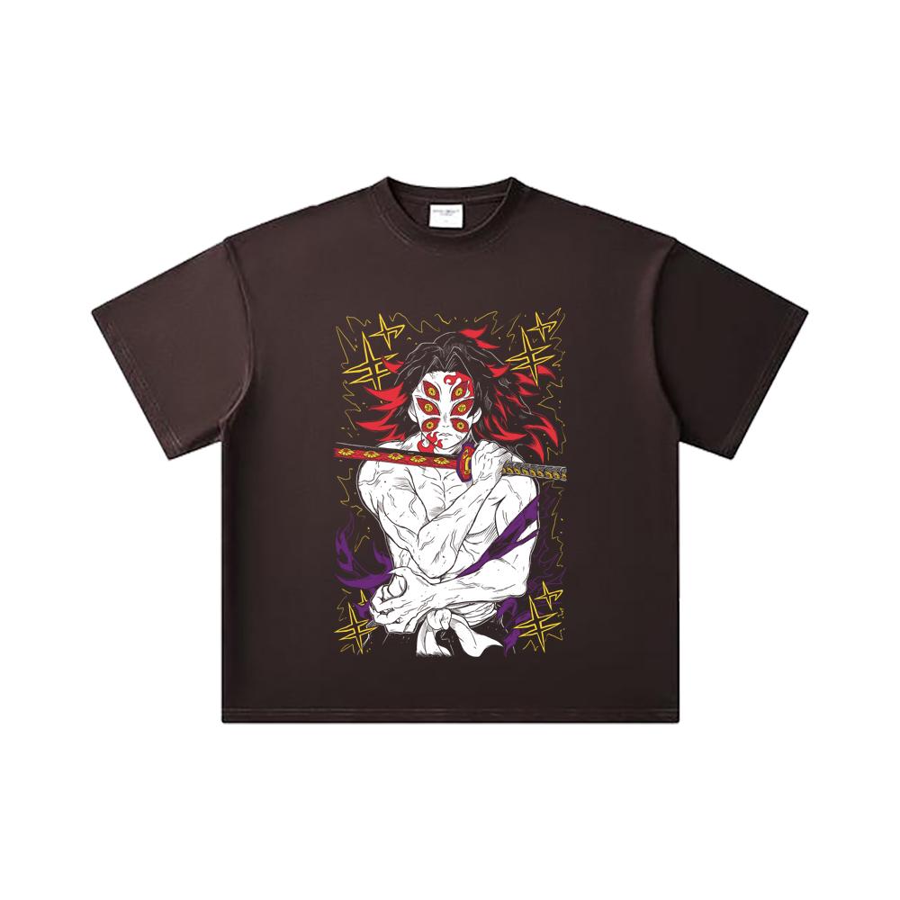 260 GSM Double Yarn 32 Count 100% Cotton Demon Slayer V36 Kokushibo Print Unisex Heavy Cotton T Shirt