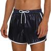 Herren Badehose Color Block Wasserdichtes Design Elastischer Bund Kordelzug Nähte Taschen Trainingsshorts