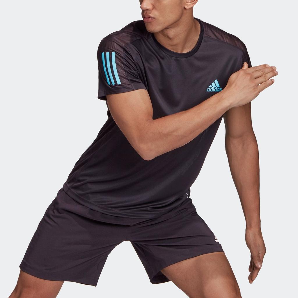 Adidas Own The Run Tee Running Sports Short Sleeve Men Tops Black FT1428
