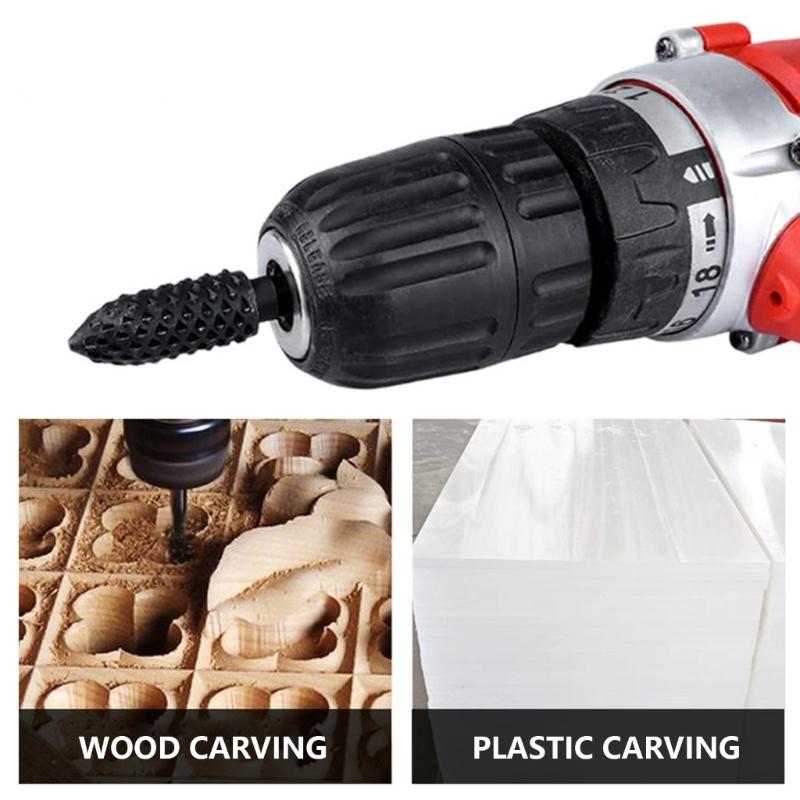 Efficient Hexagonal Shank Rotary Burr Rasp Set for Professional Wood Carving Sculpting & Detailed Finishing In Woodwork