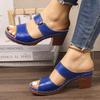 Casual Slingback Slides Shoes Women Summer Lightweight Hollow Sandals High Heels  Dress Chunky Open Toe Slippers Female