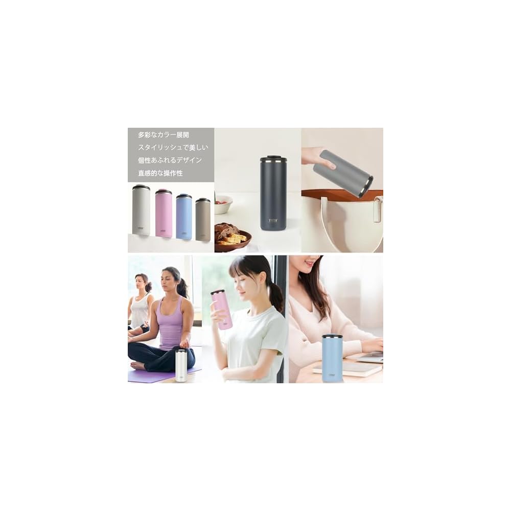 TYESO Tumbler with Lid, Leak-Proof, Vacuum Insulated, Large Capacity, Stainless Steel, Thermos,