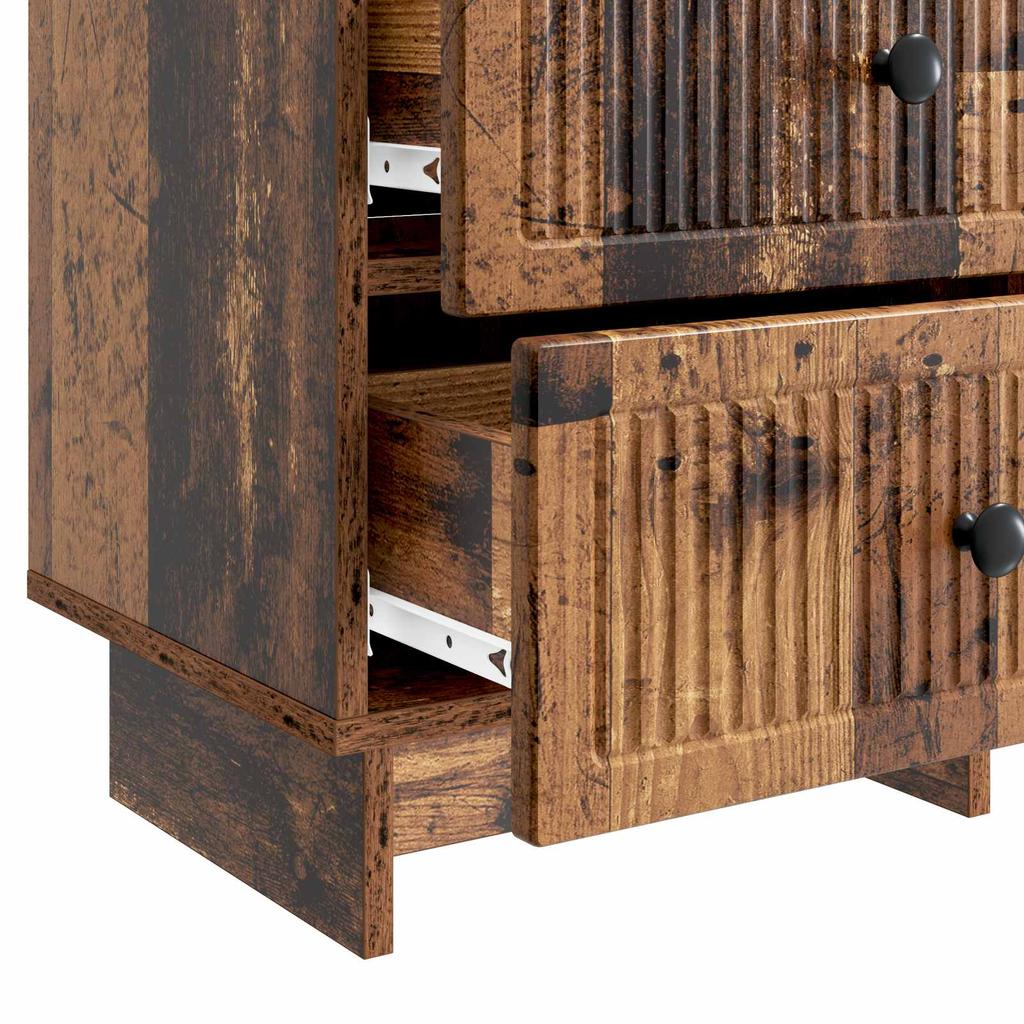 Nightstand Reclaimed Wood Look 43 x 34.5 x 47.5 cm Engineered Wood