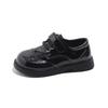 Kids Leather Shoes Black Glossy Girls School Uniform Shoes Retro Hook&loop  New Boys Flat Shoes British Style Soft Sole