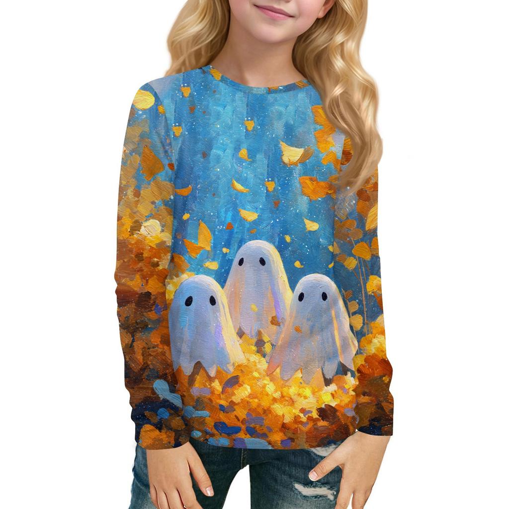 Children's Long-sleeved O-neck Top Printed Daily Casual
