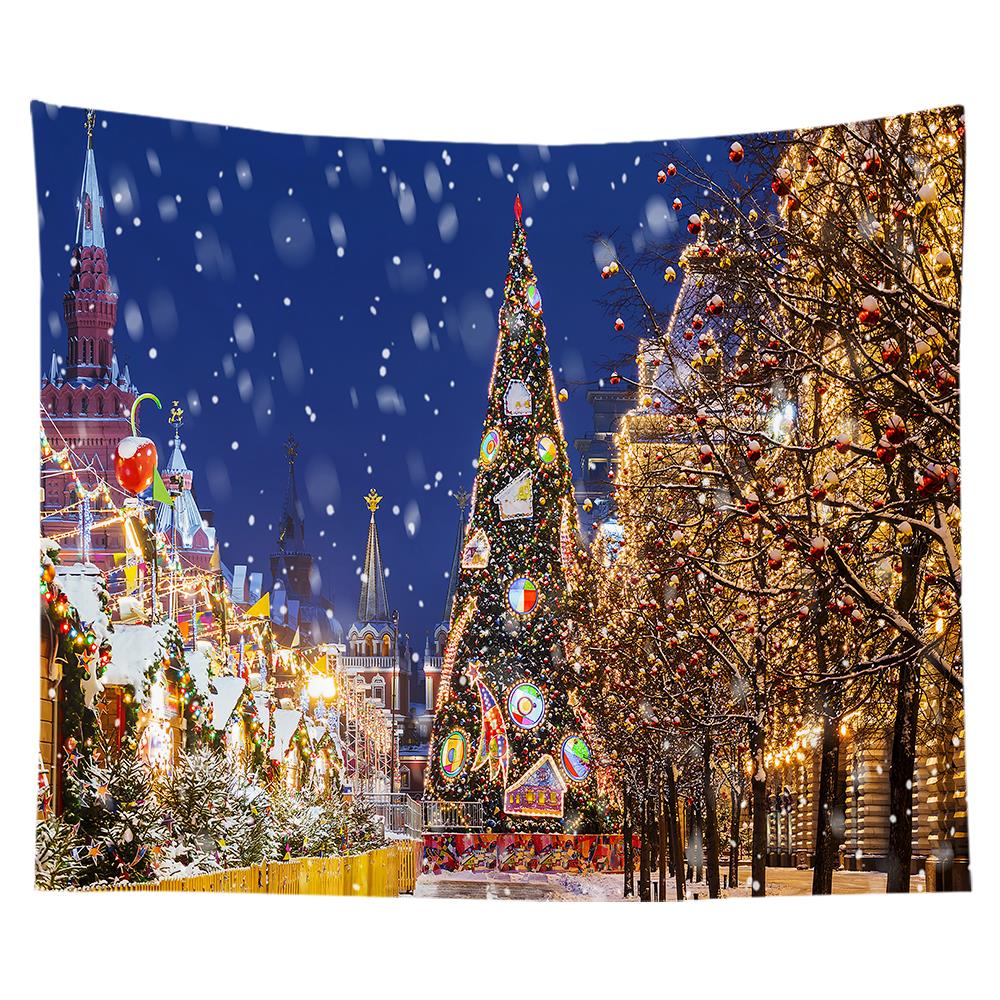 Christmas Decoration Tapestry Snowflake Santa Claus Room Decoration Fireplace Tapestry Gift Christmas Wall Decoration Home