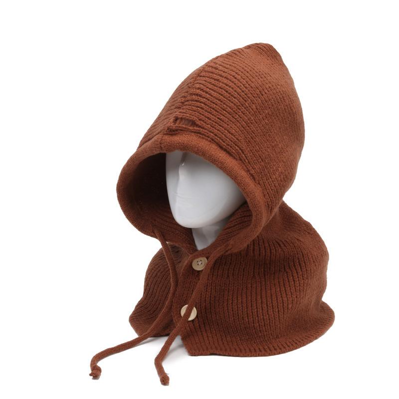 Women's Winter Anti-Cold Thermal Knitted Hat with Outdoor One-Piece Neck Cover and Scarf