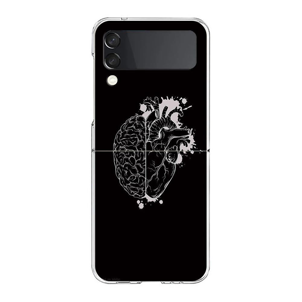 Moon Tarot Cat Aesthetic Clear Phone Case For Samsung Galaxy Z Flip 4 Case Thin High Hard Shell On For Galaxy Z Flip 3 5G Cover