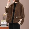 Damen locker geschnittene Baumwolljacke mit Stehkragen - Große Größen, Frühling/Herbst Freizeit-Strickjacke