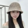 Wool Knitted Fisherman Hat for Women In Autumn and Winter Small Face  Warm  Ear Protecting Basin Hat Korean Version  Versatile Solid Color Bucket Hat