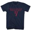 Camiseta Van Halen Logo Vermelho Banda Azul Marinho Novo Oficial