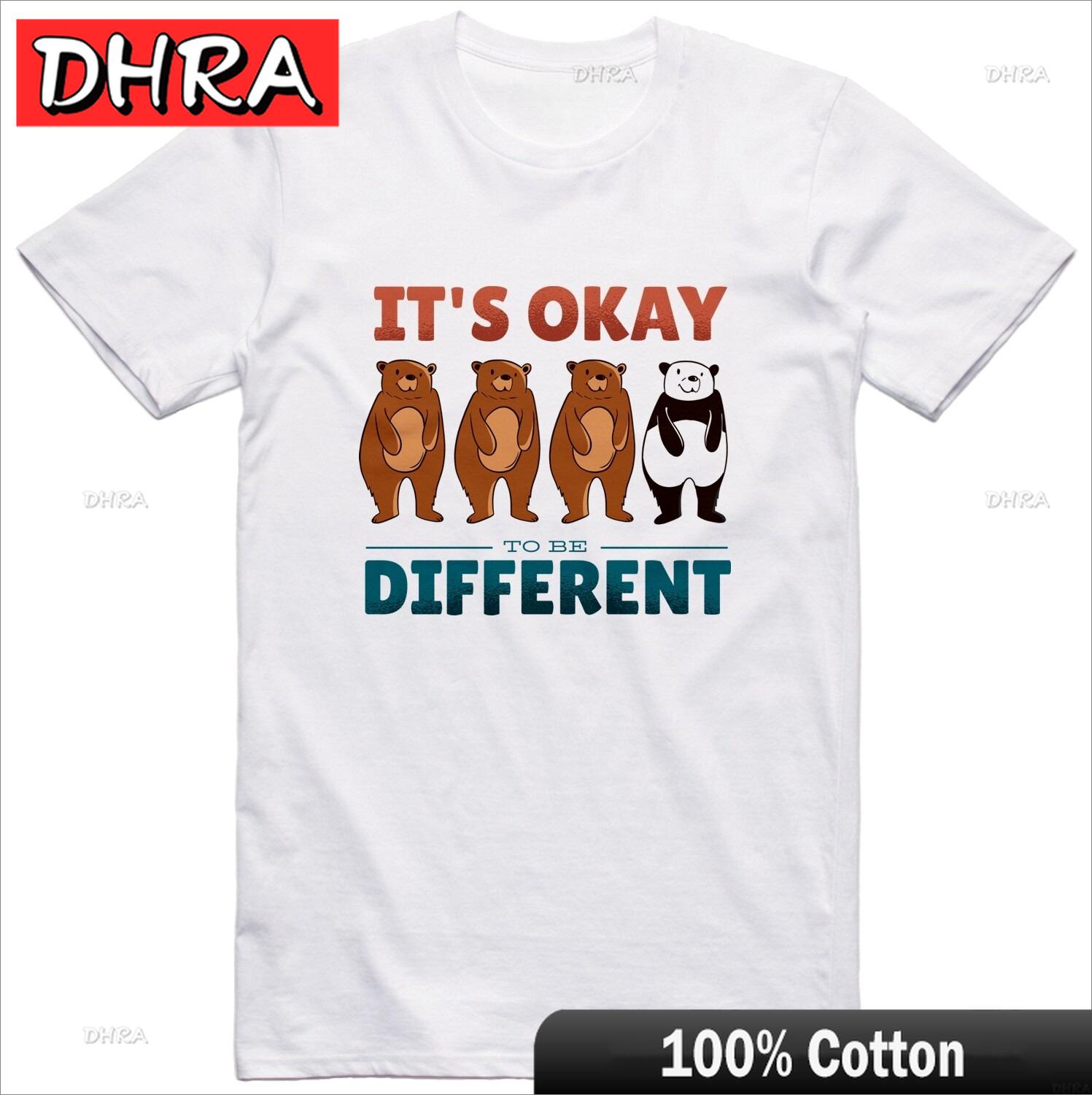 Funny Panda T Shirt Its Ok To Be Different StateUnisext Slogan Cotton Tee Cool Tshirts Tops for Vocation TShirt Peru Anime Shirt 4XL