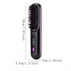 1PC portable wireless hair straightener brush, constant temperature and anti-scalding , hot comb function, Type-C fast charging, LCD screen display