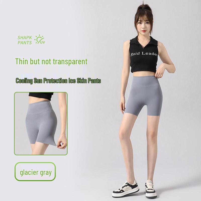 

Women s 2026 Ice Skin Shark Feel Seamless Tummy Control Shorts: Thin, Stretchy, Hip-Lifting, Skin-Friendly Three-Quarter Length L
