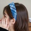 Checkered Wide Headband Adjustable Hair Styling Accessory For Women Girl Comfortable Daily Use All Matching Headpiece