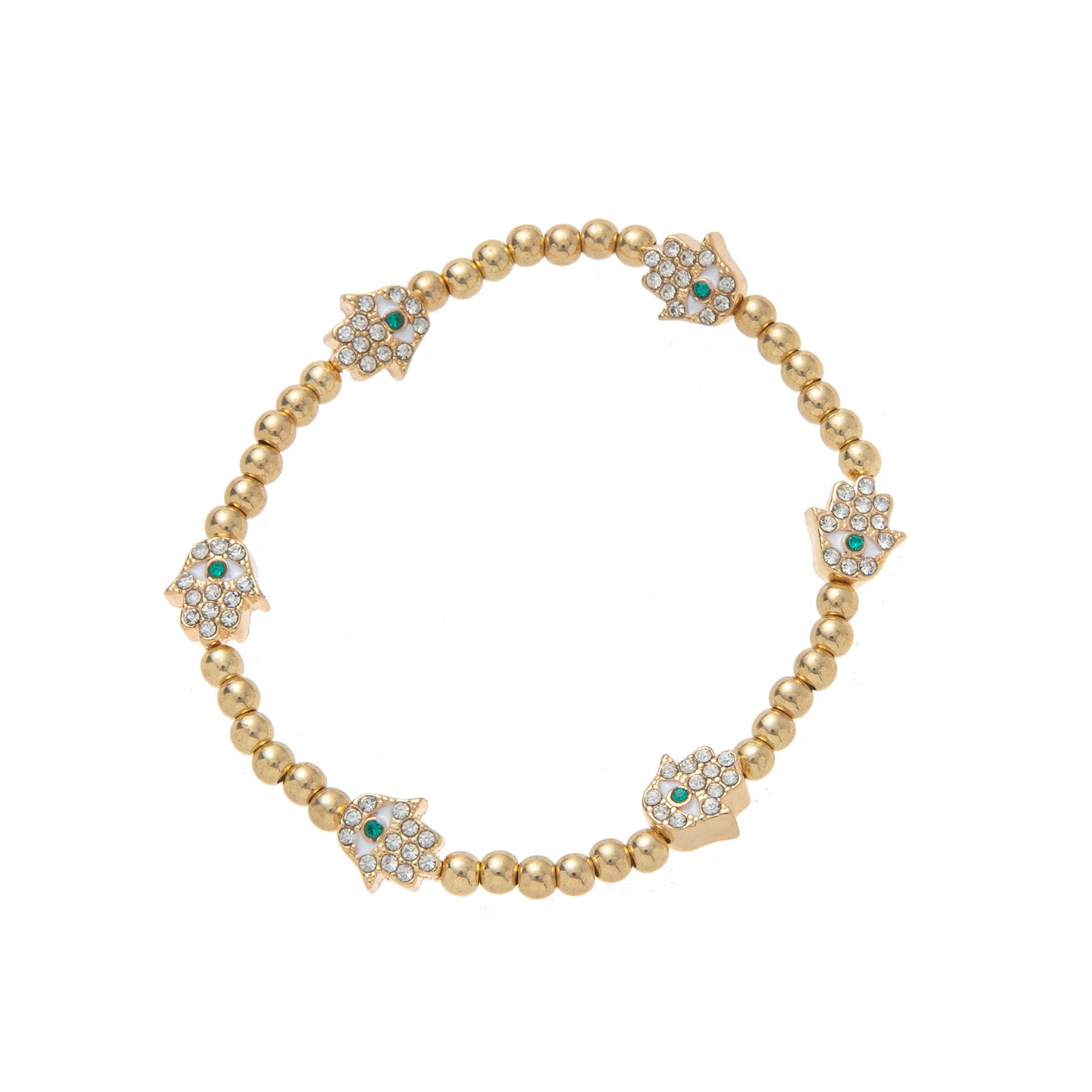 

Elastic Rope Full Of Diamonds Zircon Smiley Face Flower Stars Palm Beaded Chain Fashionable Cute Retractable Bracelet